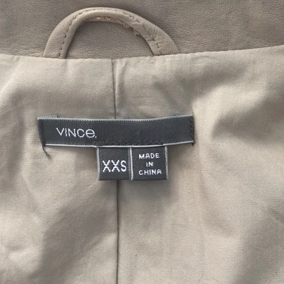 VINCE lamb leather nude moto iacket
